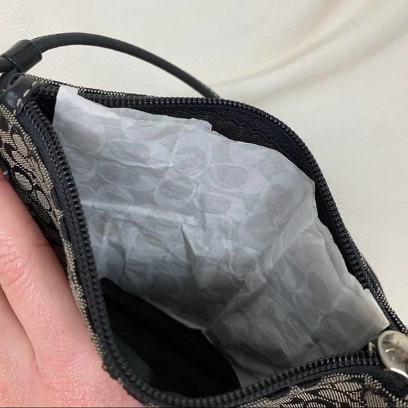 Coach Black Logo Mini Wristlet - Picture 5 of 6